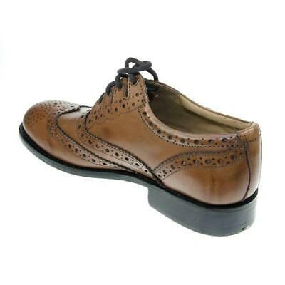 Pre-owned Ae Struthers - Thistle Executive Leather Traditional Custom Grade Good Year Welted Ghillie Brogue Brown