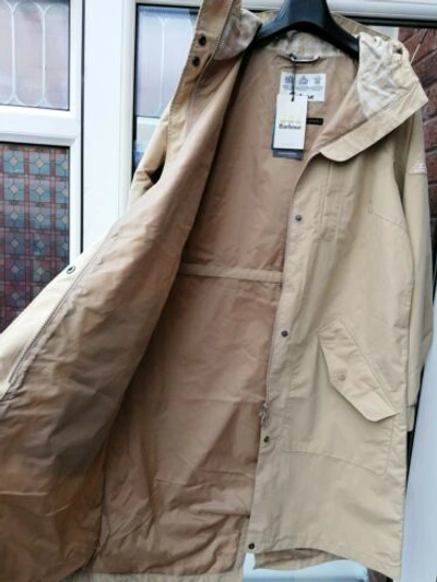 Pre-owned Barbour Womens  Coastal Greylag Waterproof Jacket Stone Uk12 14 Rrp£199