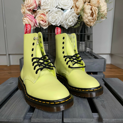 Pre-owned Dr. Martens' Dr Martens Boots X Undercover 1460 W Pastel Yellow Leather Uk 4 Eu 37 Us 6 Rare