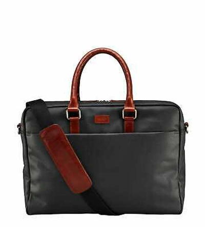 Pre-owned Osprey London The Grantham Waxed Canvas & Leather Laptop Bag - Grey Canvas La...
