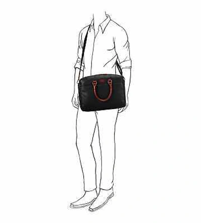 Pre-owned Osprey London The Grantham Waxed Canvas & Leather Laptop Bag - Grey Canvas La...