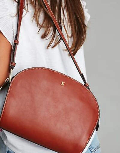 Pre owned Joules Womens Langton Leather Cross Body Bag Tan One Size ModeSens