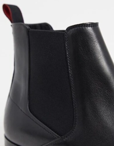 Pre-owned Hugo Boss Boheme Polished Leather Chelsea Boots Shoes Uk Size 8 Eur 42