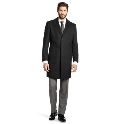 Pre-owned Hugo Boss Black Cashmere Wool Overcoat Suit Jacket Pea Coat 44r  46r Xxl Xxxl | ModeSens