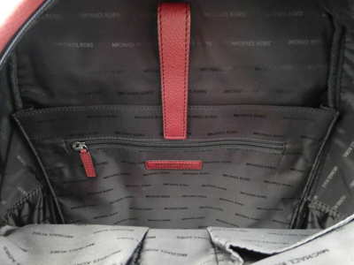 Pre-owned Michael Kors Backpack Mens Leather Rucksack Red & Navy Shoulder Bag R£259