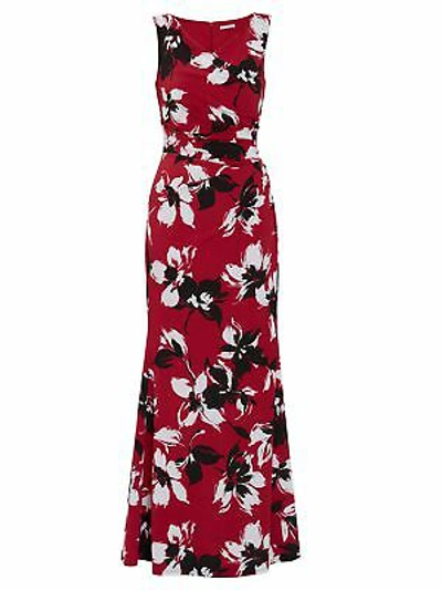 Pre-owned Gina Bacconi Emaline Floral Maxi Dress, Claret