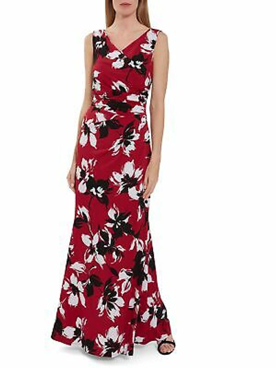 Pre-owned Gina Bacconi Emaline Floral Maxi Dress, Claret