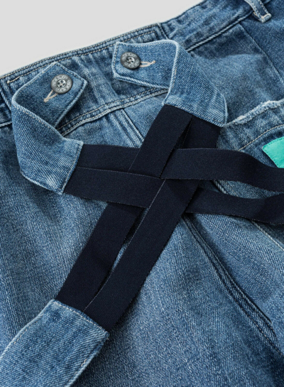 Pre-owned Nigel Cabourn Womens Braces Jeans With Holes In Blue Denim Various Sizes