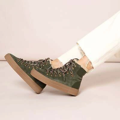 Pre-owned Air & Grace - Camino: Khaki Suede And Shearling Boots