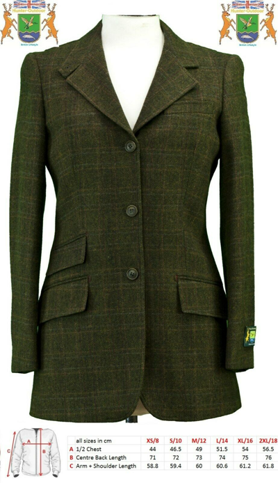 Pre-owned Hunter Outdoor Ladies Wool Tweed Sports Blazer Riding Fern By