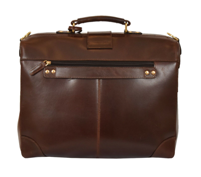 Pre-owned Genuine Leather Doctors Briefcase Medic Rep Professionals Brown Gladstone Bag