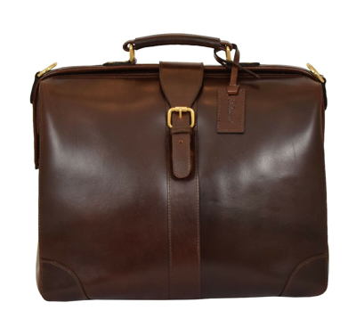 Pre-owned Genuine Leather Doctors Briefcase Medic Rep Professionals Brown Gladstone Bag