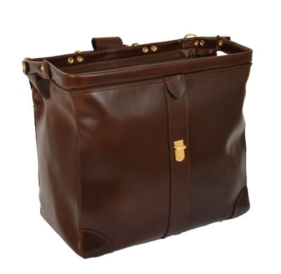Pre-owned Genuine Leather Doctors Briefcase Medic Rep Professionals Brown Gladstone Bag