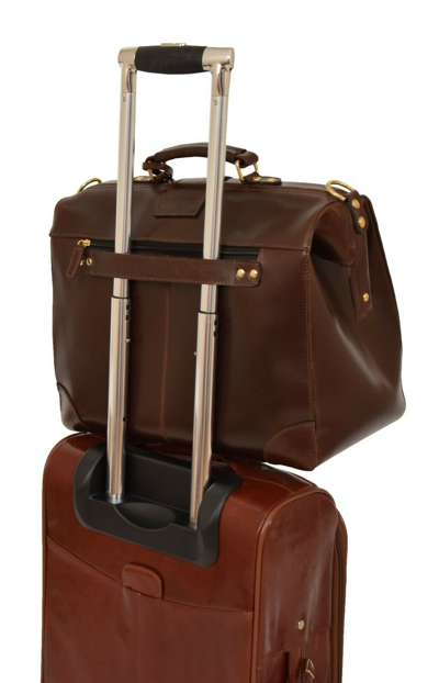 Pre-owned Genuine Leather Doctors Briefcase Medic Rep Professionals Brown Gladstone Bag