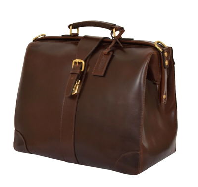 Pre-owned Genuine Leather Doctors Briefcase Medic Rep Professionals Brown Gladstone Bag