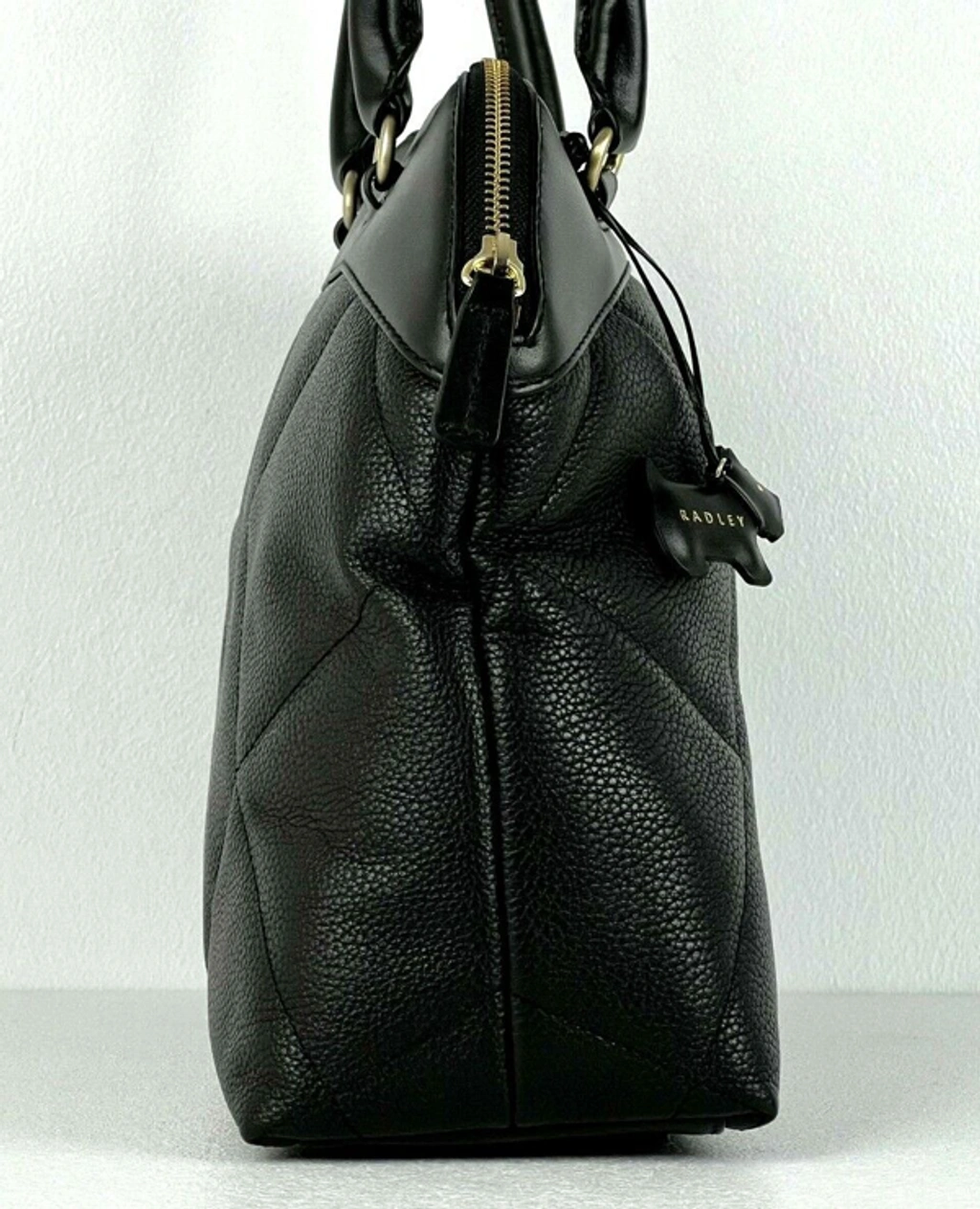 Pre owned Radley Fenchurch Street Medium Large Black Leather Quilted Shoulder Bag Rrp 219 ModeSens