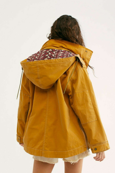 Pre-owned Free People Portland Anorak Retro Jacket, Yellow, Medium, Rrp $258