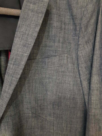 Pre-owned Paul Smith Slim 2 Button Cotton Blazer Jacket Blue/grey Mens Designer Suits