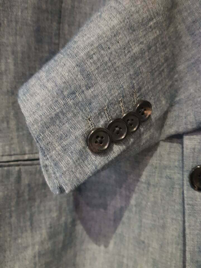 Pre-owned Paul Smith Slim 2 Button Cotton Blazer Jacket Blue/grey Mens Designer Suits