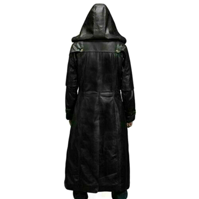 Pre-owned Redsmoke Men's Black Leather Trench Steam Punk Gothic Matrix ...