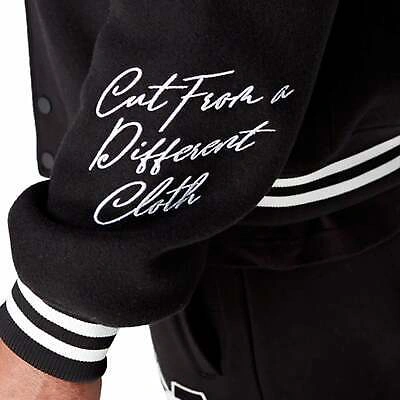 Pre-owned Mercier | 125 Varsity Badge Chenille Logo Baseball Collar Jacket - Black/black