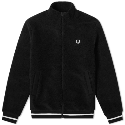 Pre-owned Fred Perry Borg Zip-through Fleece Jacket Black J9561 102 With Tags Size S