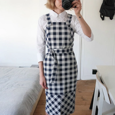 Pre-owned Whistles - Gita Apron Check Dress - Multi - With Tag - Size 14