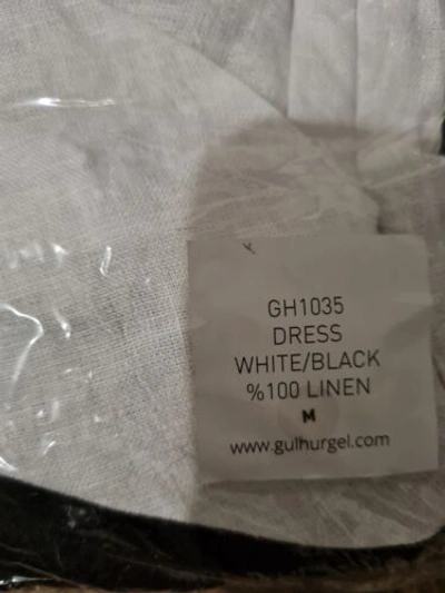 Pre-owned Black & White Gul Hurgel Linen Midi Dress - Black White