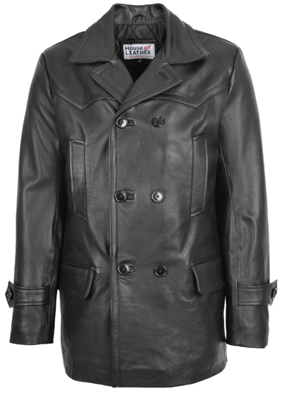 Military leather hot sale trench coat