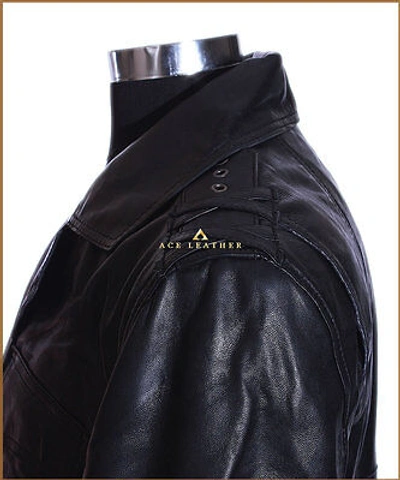 Pre-owned Real Leather Mens Real Soft Lambskin Leather Blazer Jacket Black  Retro Jacket