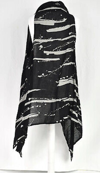 Pre-owned Xadoo Black & Grey Linen Asymmetric Layering Gilet Jacket By  Size L/xl/xxl