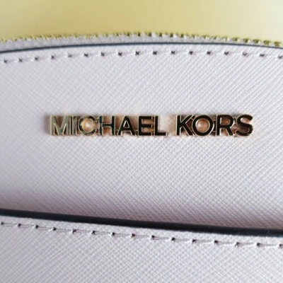 Pre-owned Michael Kors Crossbody Bag Mk Emmy Powder Blush Medium Dome Rrp £300