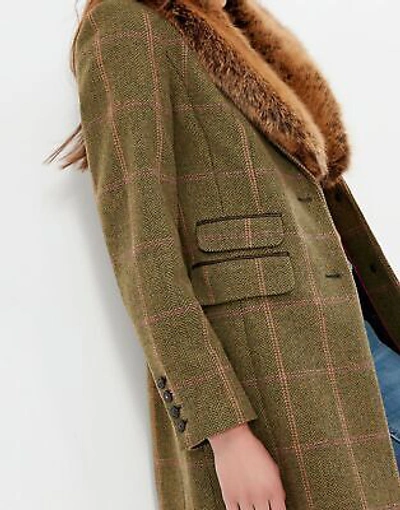 Pre owned Joules Womens Langley Long Tweed Coat Grntweed ModeSens