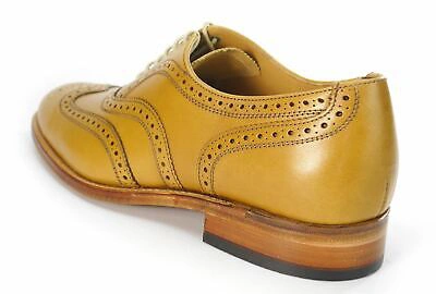 Pre-owned Charles Horrel Handmade In England Welted Cambridge Wing Tip Tan Brogue Shoes