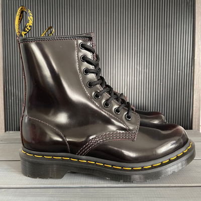 Pre-owned Dr. Martens Dr Martens 1460 W Cherry Red Boots Smooth Leather Uk  9 Eu 43 Us 10 Rare | ModeSens