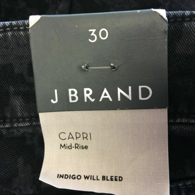 Pre-owned J Brand Ladies Grey Black Houndstooth Print Mid Rise Capri Jeans Rrp Â£270 Ad