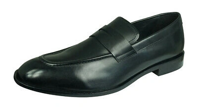 Pre-owned Geox Saymore D Leather Slip On Shoes Formal Wedding Loafers Black |