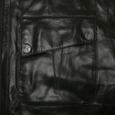 Pre-owned Puma Ducati Men's Real Leather Jacket Black Biker Jacket Motorcycle Cult Xl