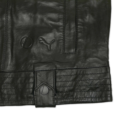 Pre owned Puma Ducati Men s Real Leather Jacket Black Biker Jacket