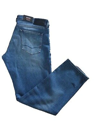 Pre-owned Hugo Boss Mens Blue Stretch Regular Fit Denim Jeans Trouser Maine 40w 32l