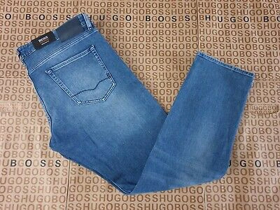 Pre-owned Hugo Boss Mens Blue Stretch Regular Fit Denim Jeans Trouser Maine 40w 32l