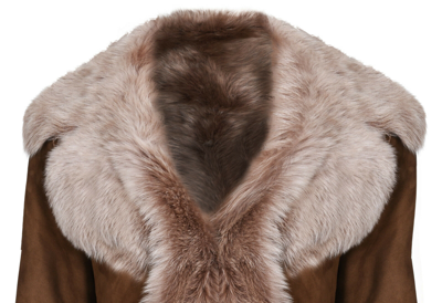 Pre-owned Infinity Beaver Ladies Women's Real Toscana Sheepskin Leather Suede Jacket Trench Coat