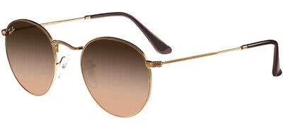 Pre-owned Ray Ban Ray-ban Round Metal Rb 3447 Copper/pink Brown Shaded 53/21/145  Unisex Sunglasses | ModeSens