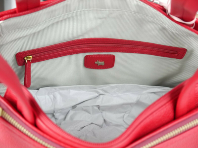 Pre-owned Radley Pilsdon Large Soft Red And Burgundy Leather Shoulder Bag Rrp 209