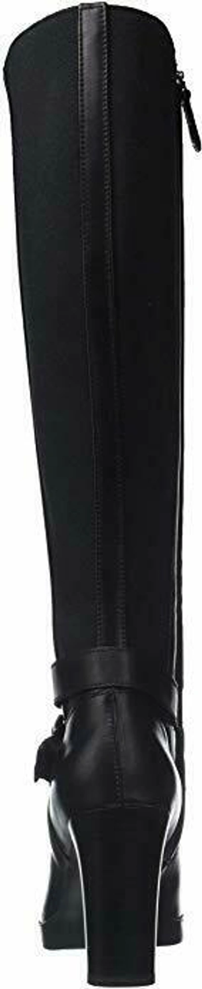 Pre-owned Geox £190 D Annya High F Black Knee High Heel Boots Real Leather  Size 3 | ModeSens