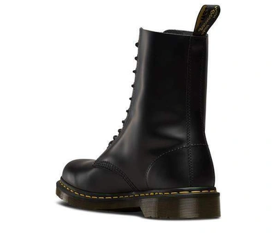 Pre-owned Dr. Martens' Dr Martens - Doc Shop Uhb - Black Leather Boots-uk15- - Free Kiwi Shoe Wipes