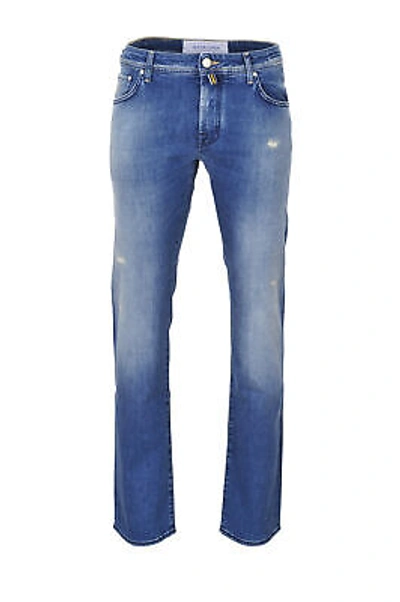 Pre-owned Jacob Cohen Jacob Cohën Trousers - Men 32 Straight Blue Cotton Jeans J620 Comf 01377w4 Sprin...