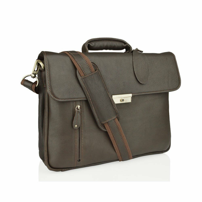 Pre-owned Pocket Large Satchel Briefcase, Flap Over 15.0″ Single Front