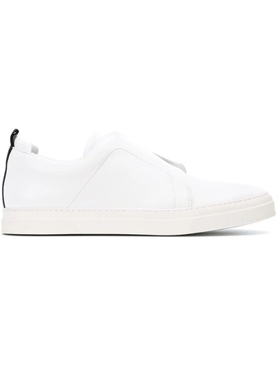 Pierre Hardy White Leather Slip-on Sneakers