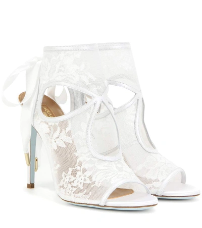 Shop Aquazzura Sexy Thing Lace And Leather Sandals